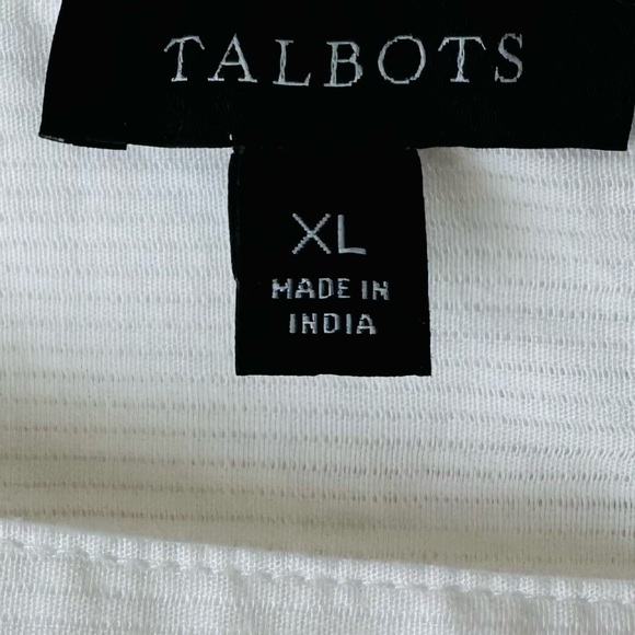 Talbots poplin square neck top blouse lace boho - Picture 11 of 14